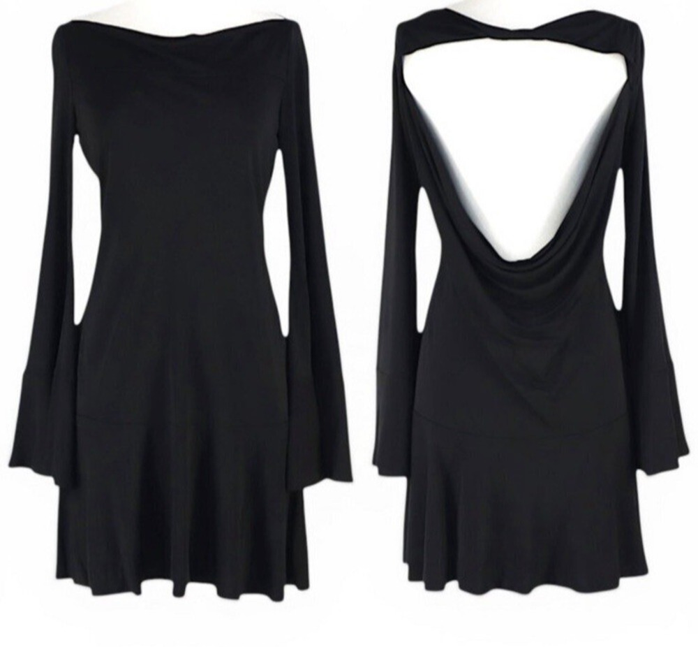 Diane Von Furstenberg Dress Size Large* DVF Black Reema Cocktail Whimsigoth LBD